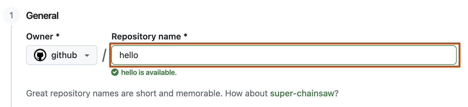 Official GitHub documentation screenshot showing where to name a new repository